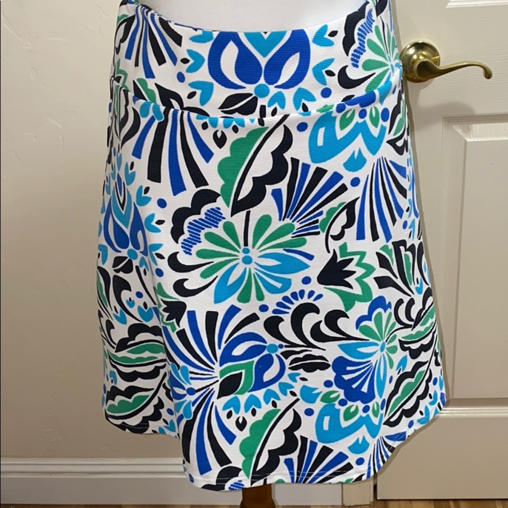 Carla Mink Pull On Skirt Size Medium Modern Floral Abstract